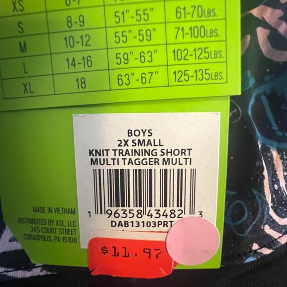 DSG Boys 2XS Multi Tagger Knit Training‎ Shorts Graffiti Print - Picture 6 of 8